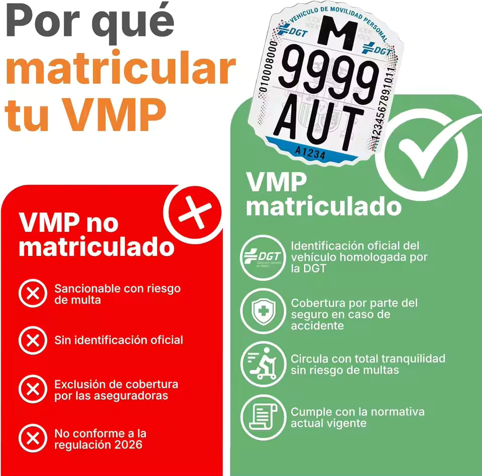 Matrícula VMP – Etiqueta Identificativa para Patinetes Eléctricos